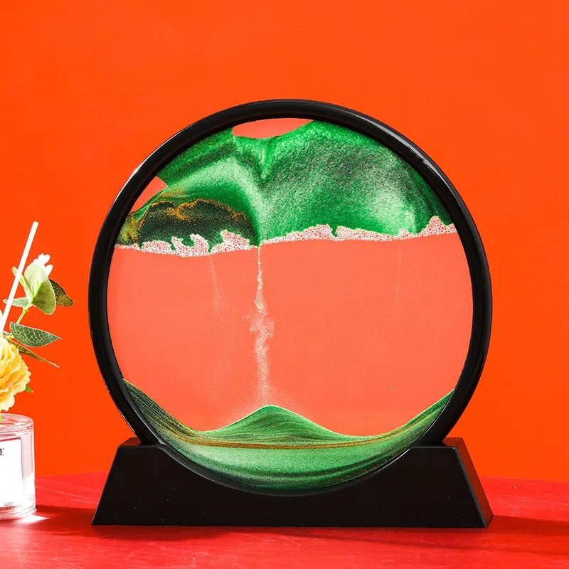 3D Sandscape Roundglass-Black Base