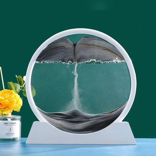 3D Sandscape Roundglass-White Base