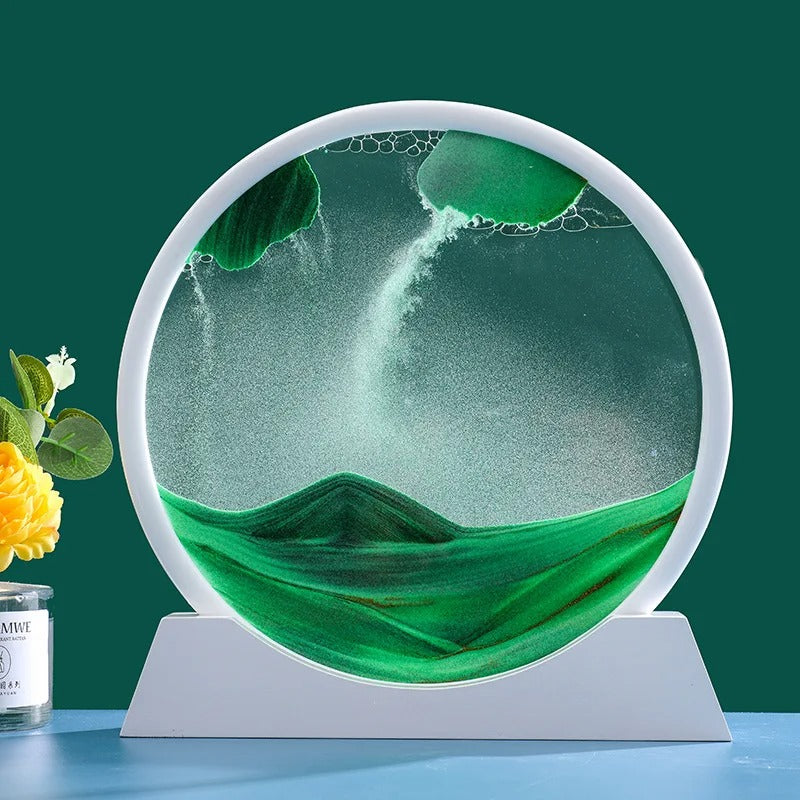 3D Sandscape Roundglass-White Base