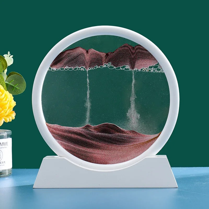 3D Sandscape Roundglass-White Base