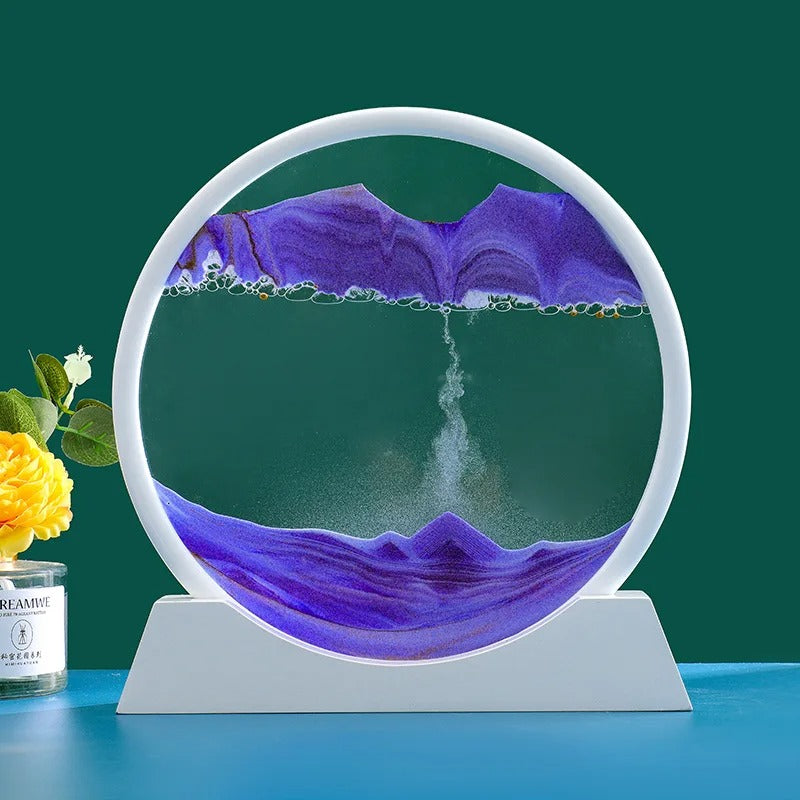 3D Sandscape Roundglass-White Base