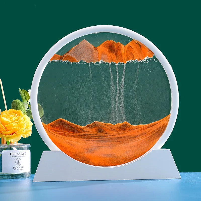 3D Sandscape Roundglass-White Base