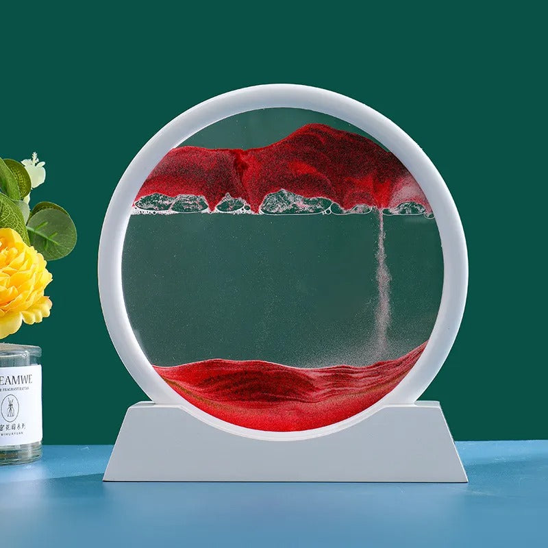 3D Sandscape Roundglass-White Base