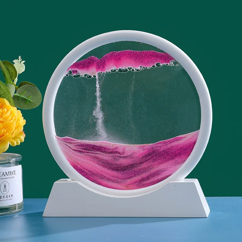 3D Sandscape Roundglass-White Base