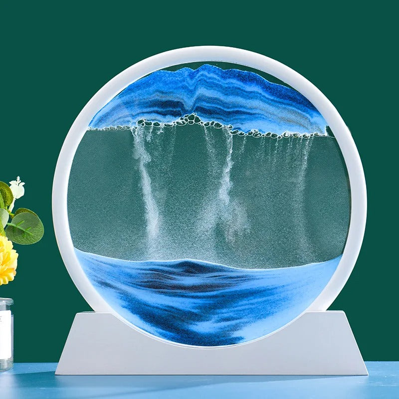 3D Sandscape Roundglass-White Base